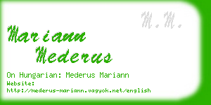 mariann mederus business card